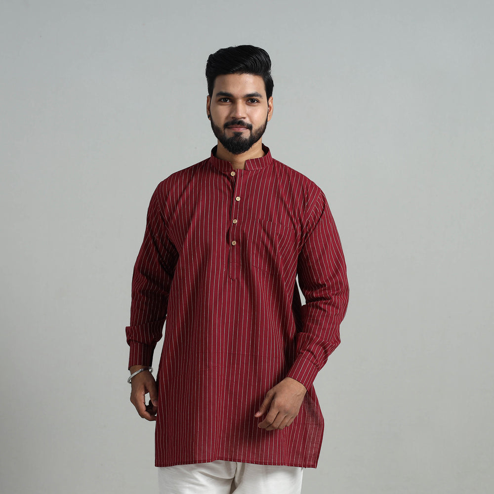 Cotton Short Jacquard Kurta for Men 02