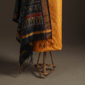 Pochampally Ikat Handloom Sico Unstitched Dress Material: Kurta with Dupatta 18