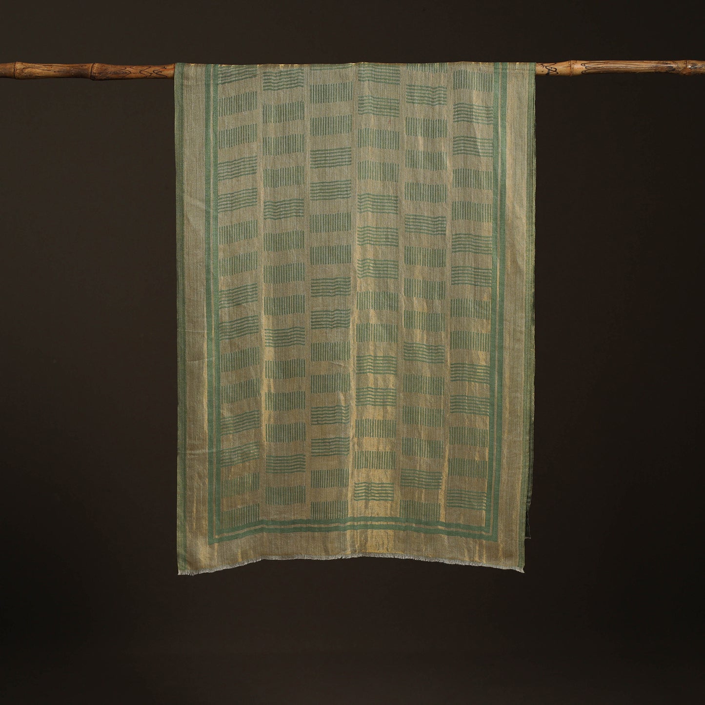 Plain Zari Weave Fine Wool Stole for Women 51