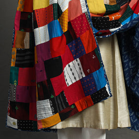 Multicolor - indigo reversible patchwork cotton dupatta 19