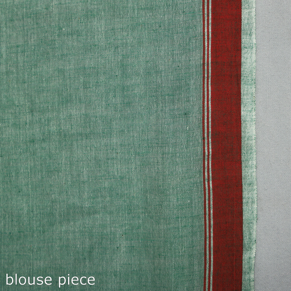 Green - Phulia Jamdani Handloom Cotton Saree with Tassels