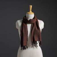 Brown - Kumaun Handwoven Pure Merino Wool Scarf 223