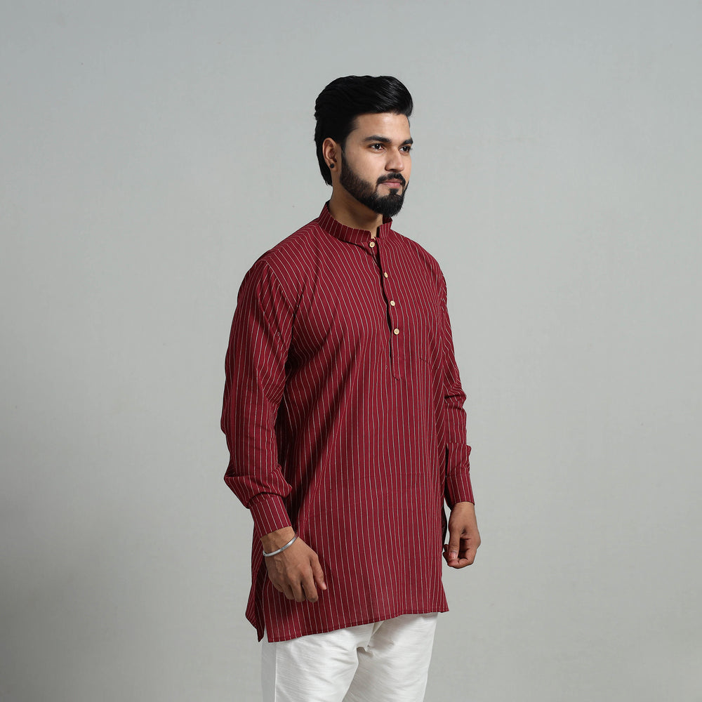 Cotton Short Jacquard Kurta for Men 02