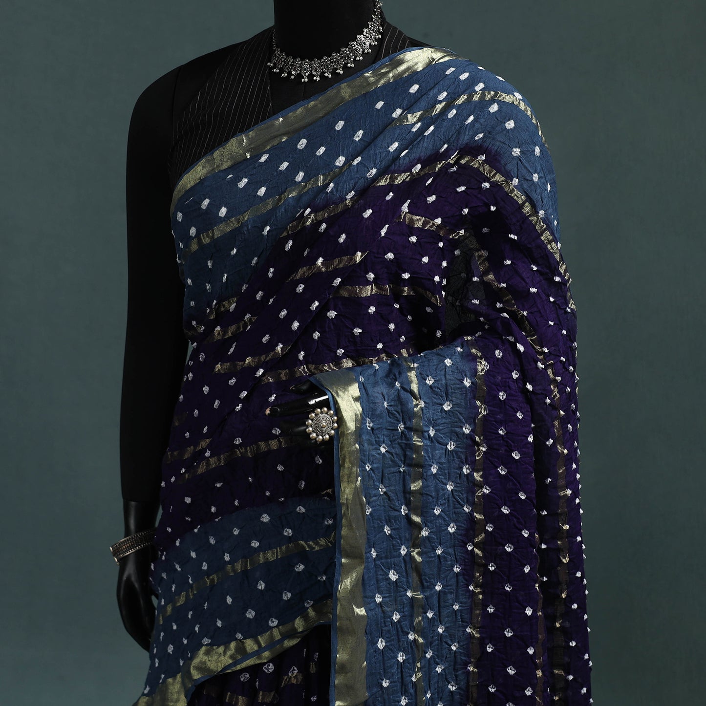 Kutch Tie-Dye Bandhani Cotton Saree with Blouse Piece 17