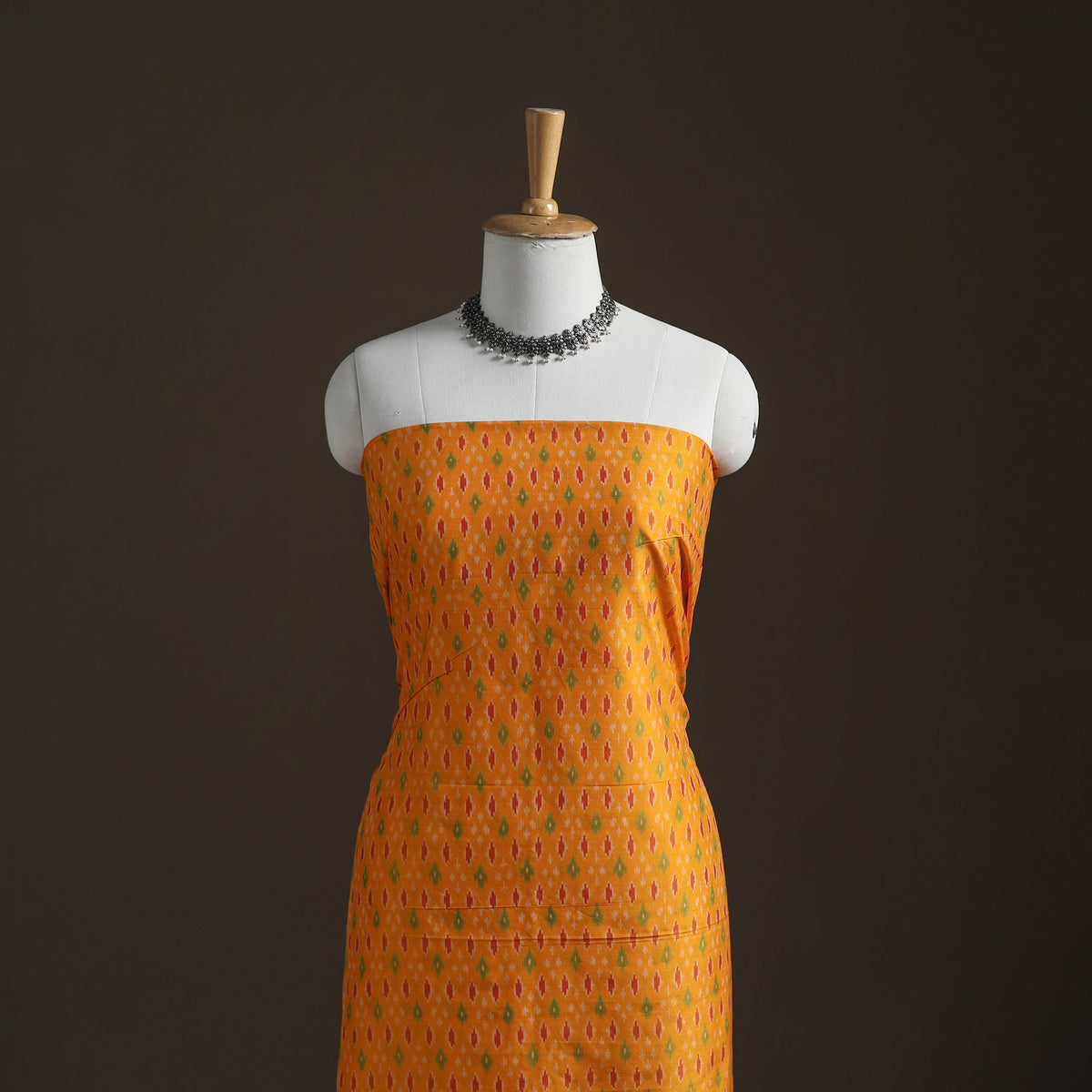 Pochampally Ikat Handloom Sico Unstitched Dress Material: Kurta with Dupatta 18