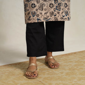 Beige - printed cotton kalamkari kurta set 06 - handcrafted