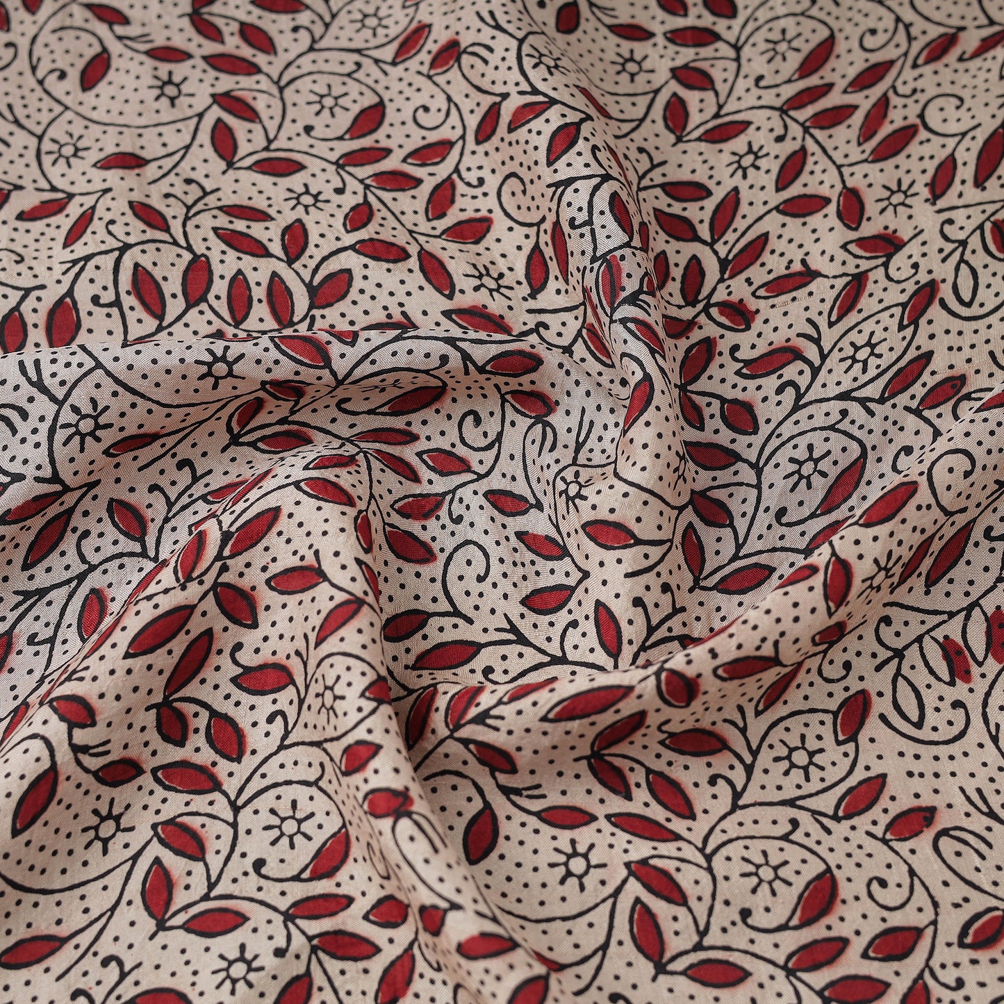 Beige - Mulberry Silk Bagh Print Fabric 11