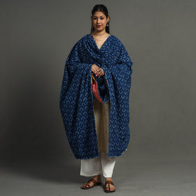 Multicolor - indigo reversible patchwork cotton dupatta 19