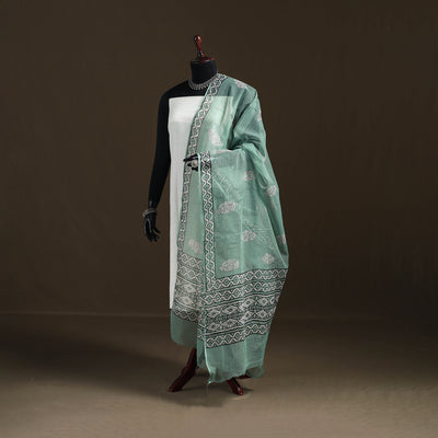 Akola Hand Block Print Natural Dyed Kota Doria Cotton Dupatta 28