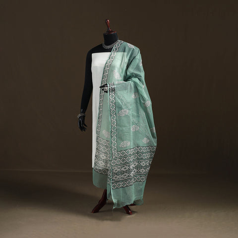 Akola Hand Block Print Natural Dyed Kota Doria Cotton Dupatta 28