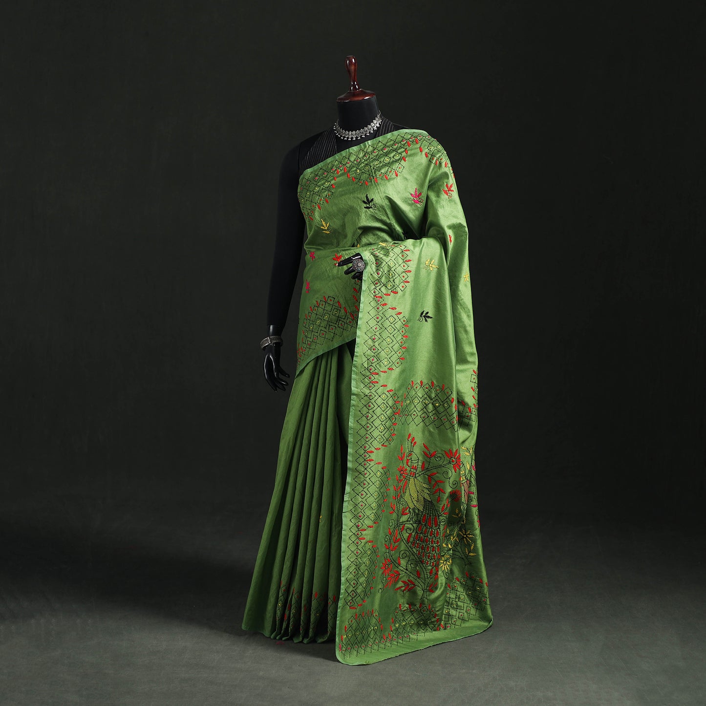 Hand Embroidered Silk Saree 75