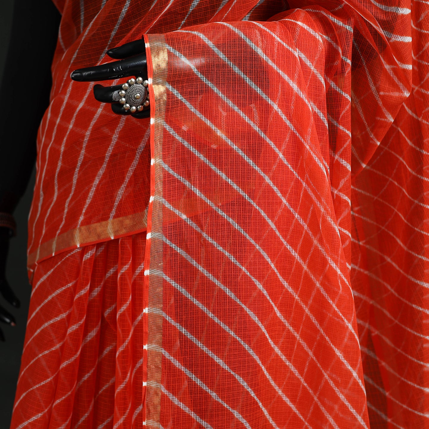 Tie-Dye Kota Doria Cotton Leheriya Saree 11