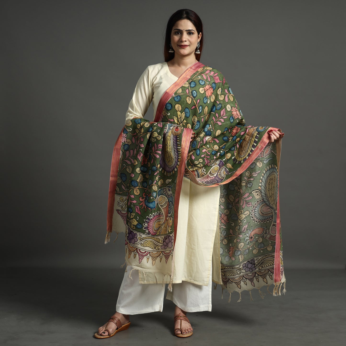 Kalamkari Handpainted Dupatta