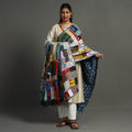 Multicolor - indigo reversible patchwork cotton dupatta 20