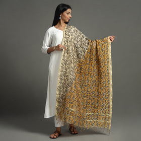 Multicolor - pedana kalamkari printed chanderi silk dupatta