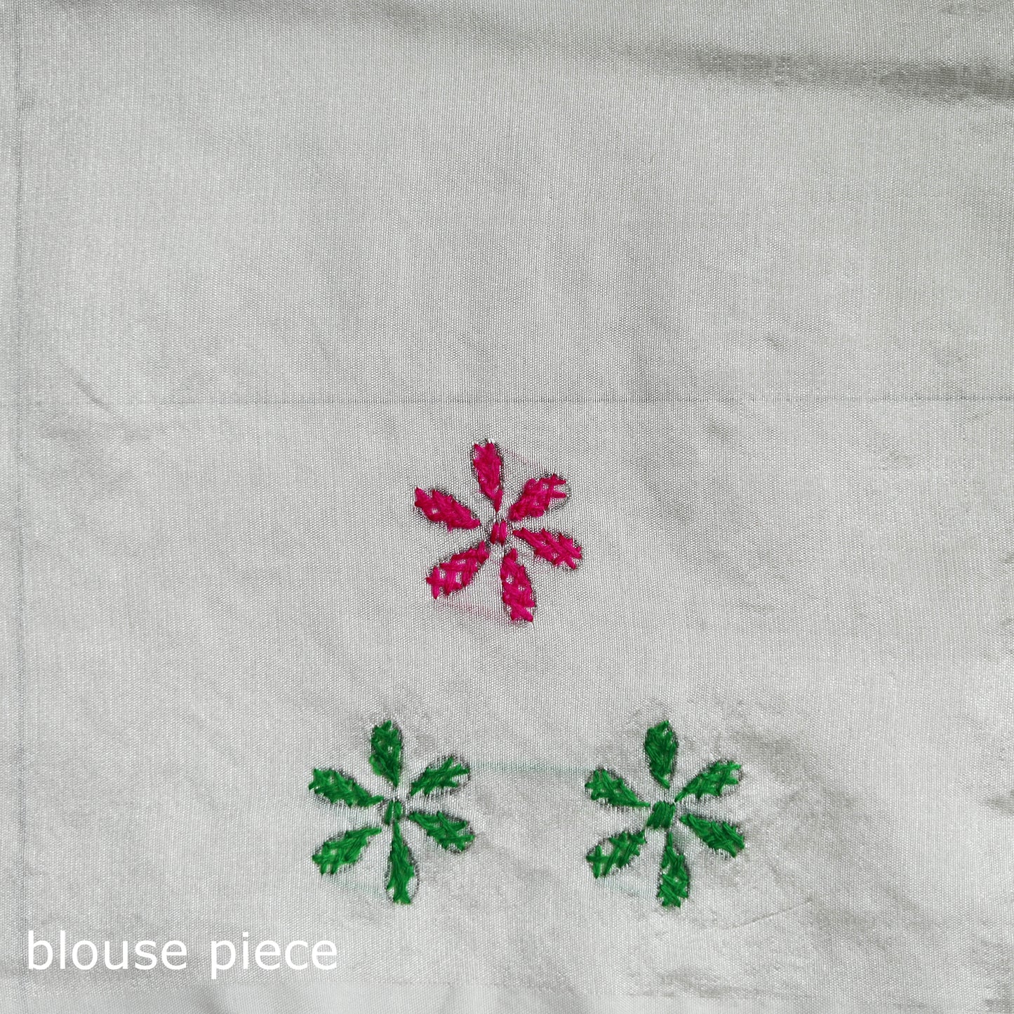 White - Bengal Nakshi Kantha Hand Embroidered Silk Saree 38