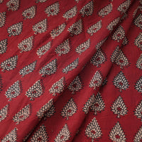 Red - Mulberry Silk Bagh Print Fabric 12