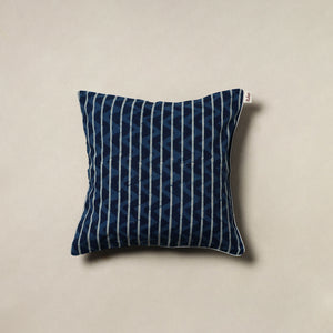 Indigo Bagru Hand Block Print Cushion Cover (16 x 16 in) 59