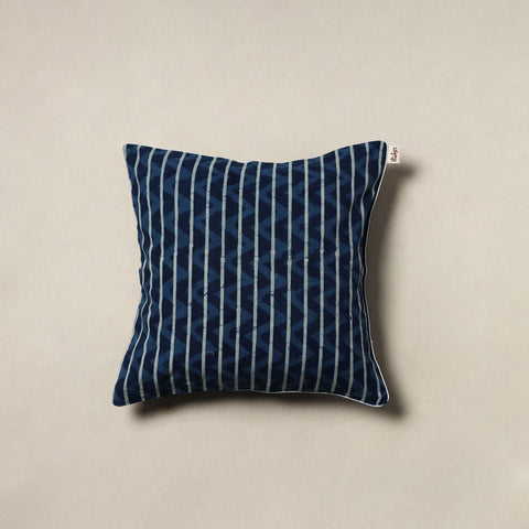 Indigo Bagru Hand Block Print Cushion Cover (16 x 16 in) 59