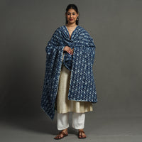 Multicolor - Indigo Reversible Patchwork Cotton Dupatta 20