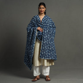 Multicolor - indigo reversible patchwork cotton dupatta 20