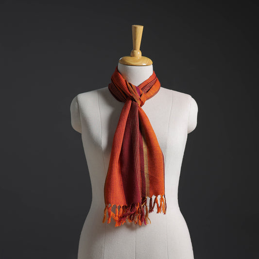 Orange - Kumaun Handwoven Pure Merino Wool Scarf 224