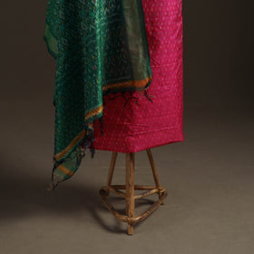 Pochampally Ikat Handloom Sico Unstitched Dress Material: Kurta with Dupatta 19
