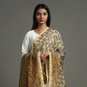 Multicolor - pedana kalamkari printed chanderi silk dupatta