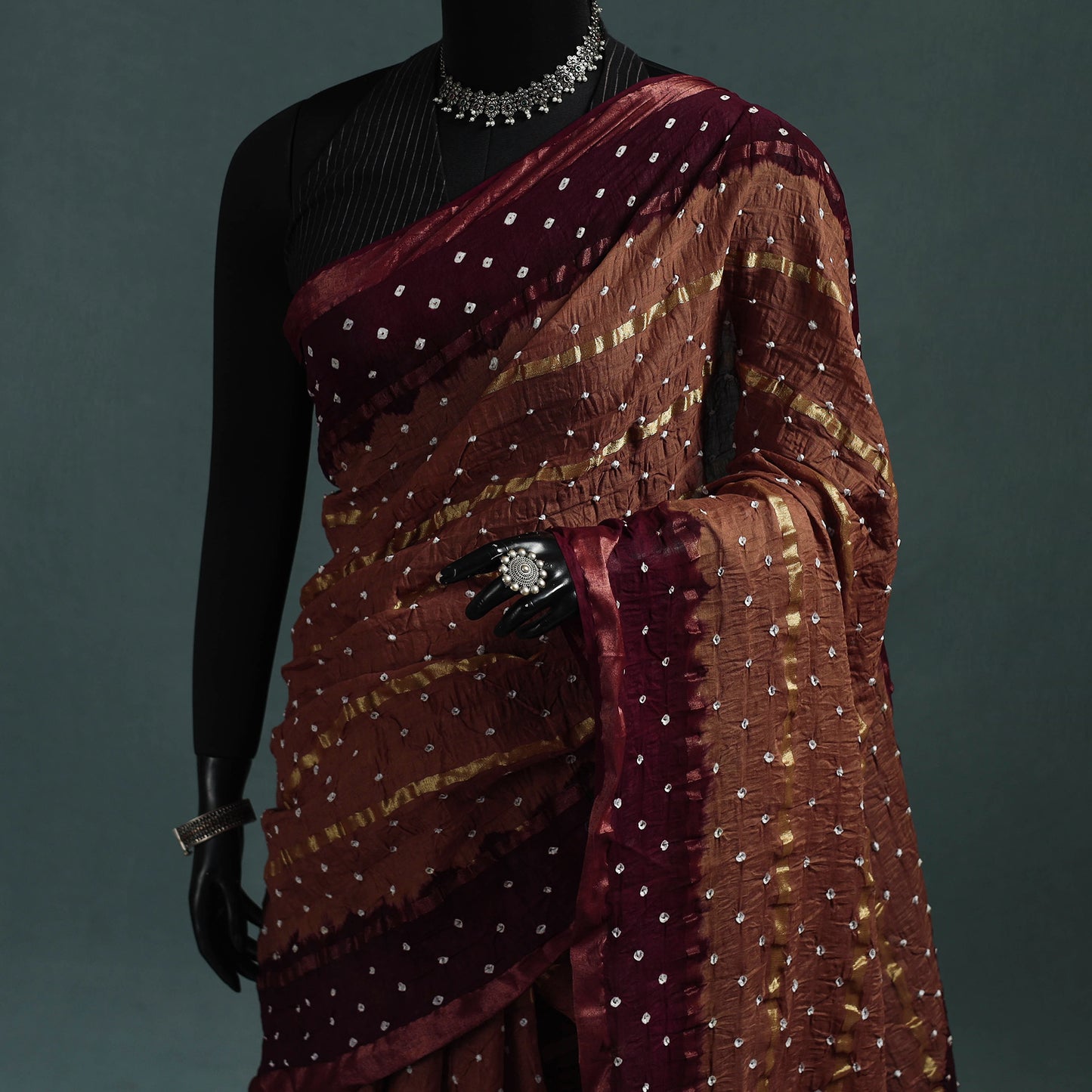 Kutch Tie-Dye Bandhani Cotton Saree with Blouse Piece 18