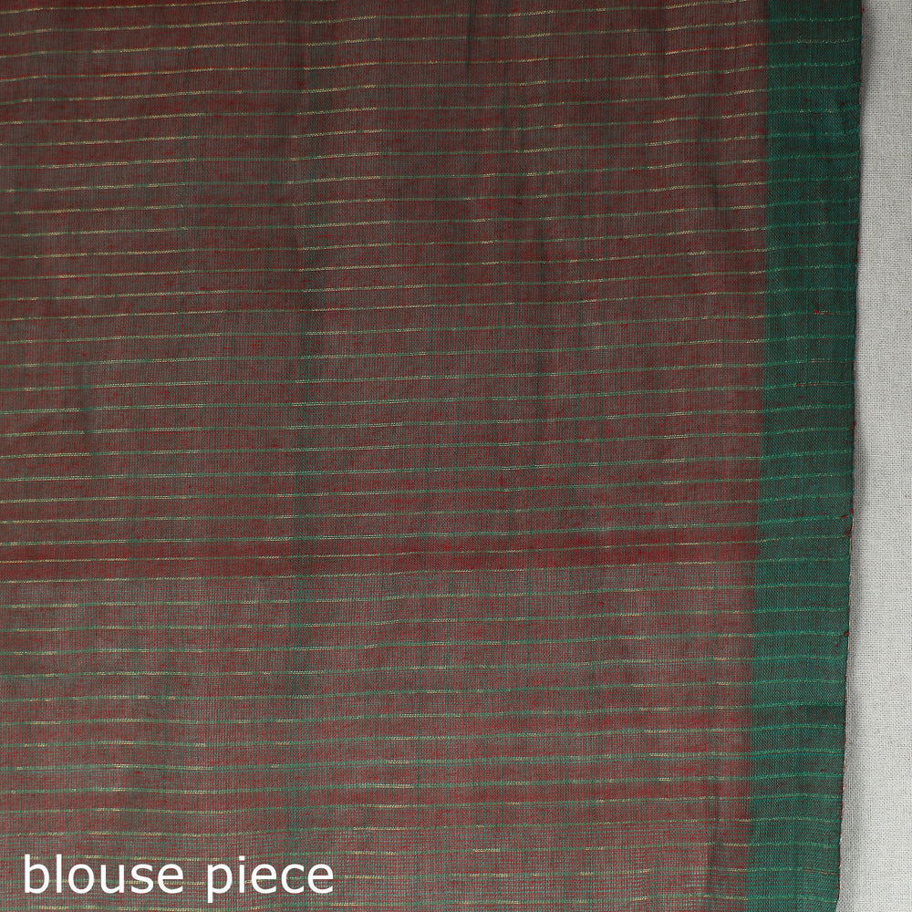 Brown - Traditional Venkatagiri Handloom Cotton Zari Stripe Saree 19