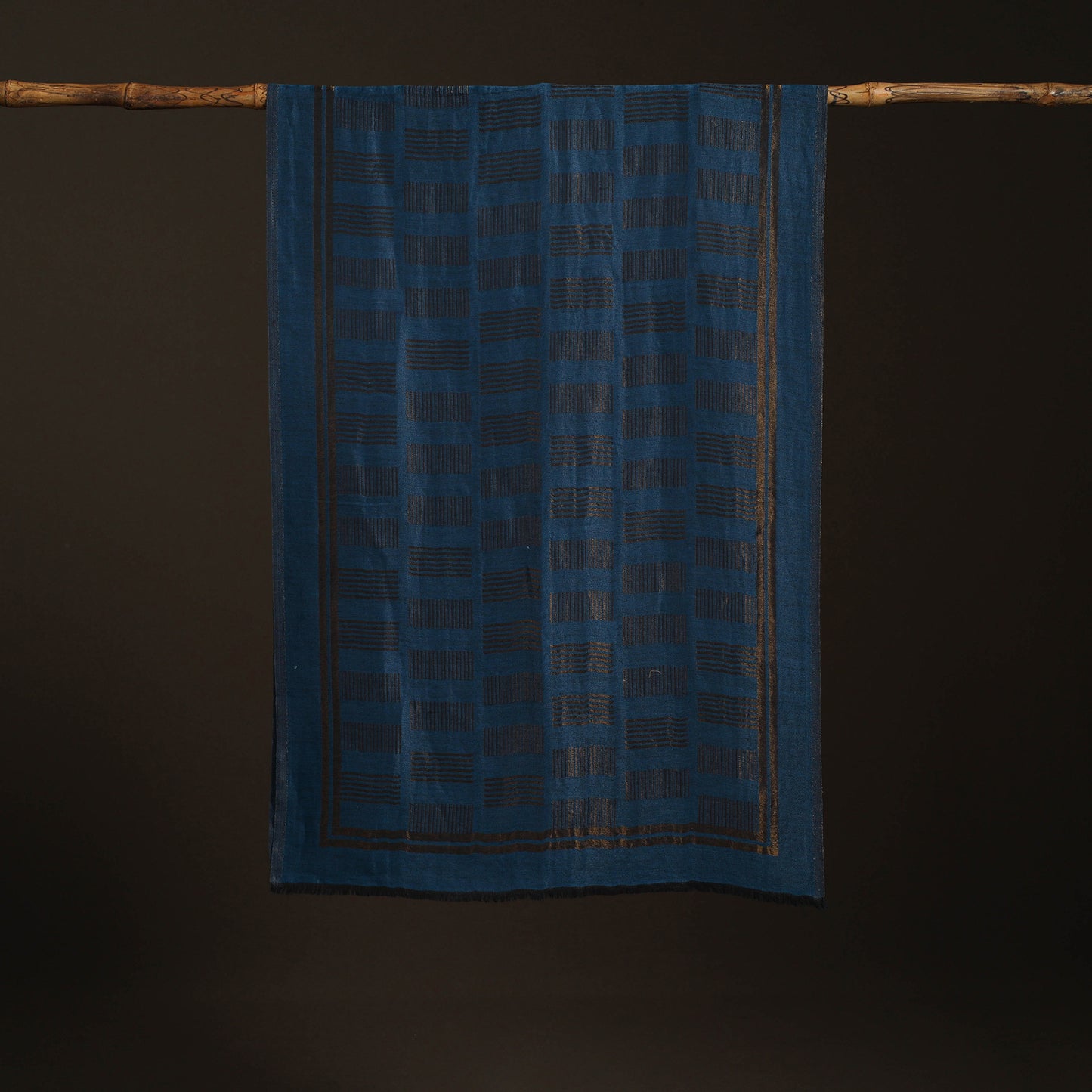 Plain Zari Weave Fine Wool Stole for Women 47