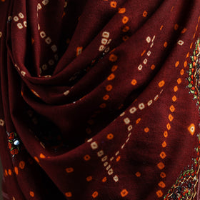 Kutch Bandhani Handwoven Neran Hand Embroidery Merino Wool Shawl 46