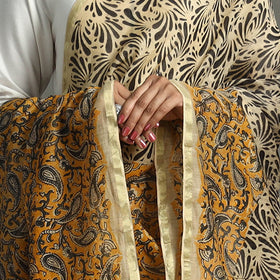 Multicolor - pedana kalamkari printed chanderi silk dupatta