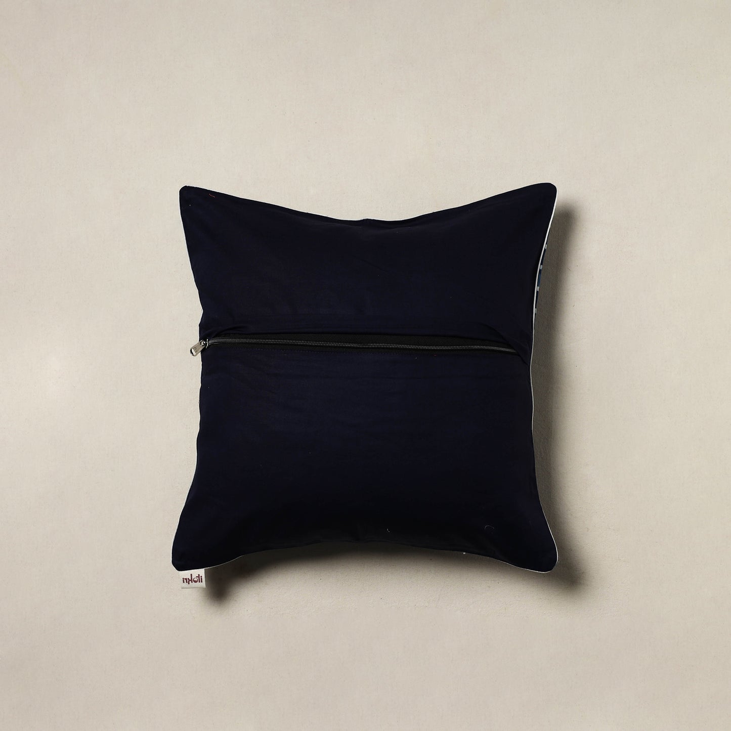 Indigo Bagru Hand Block Print Cushion Cover (16 x 16 in) 59