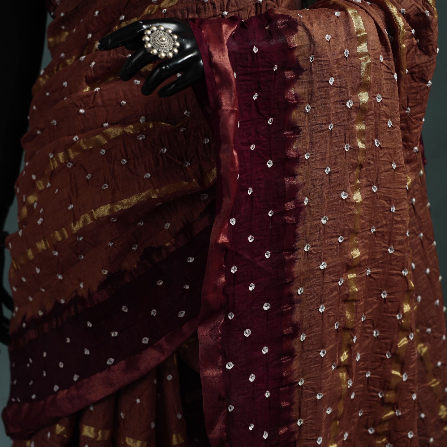 Kutch Tie-Dye Bandhani Cotton Saree with Blouse Piece 18