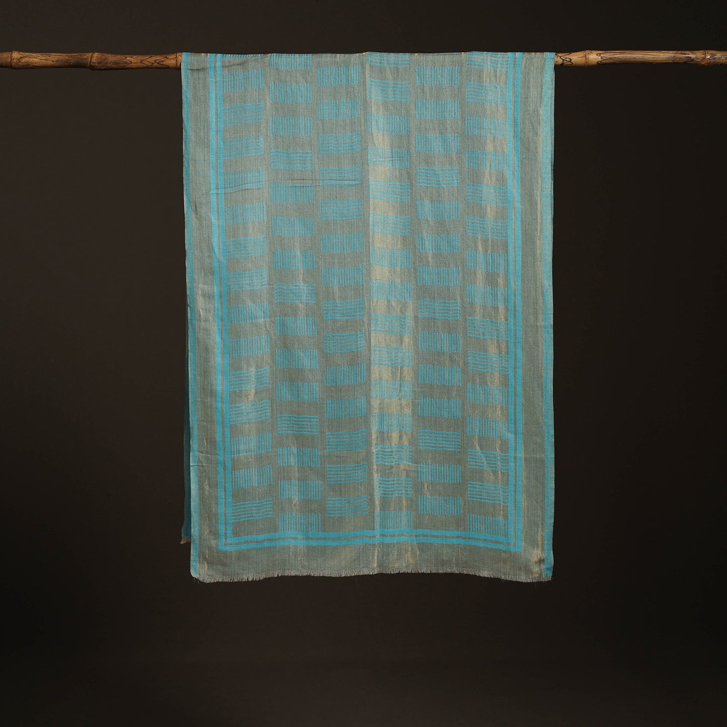 Plain Zari Weave Fine Wool Stole for Women 46