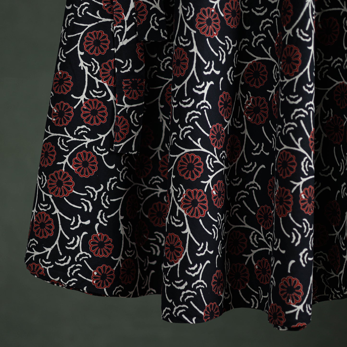 Bagru Hand Block Print Natural Dyed Cotton Wrap Around Skirt 34