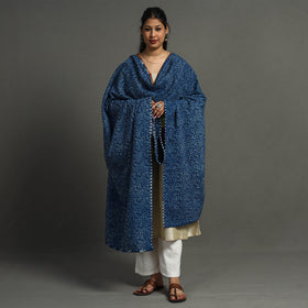 Multicolor - indigo reversible patchwork cotton dupatta 21