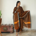 Brown - Dharwad Cotton Kurta with Palazzo & Dupatta Set 04