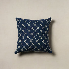 Indigo Bagru Hand Block Print Cushion Cover (16 x 16 in) 60