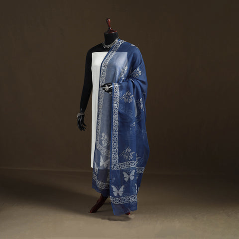 Akola Hand Block Print Natural Dyed Kota Doria Cotton Dupatta 29