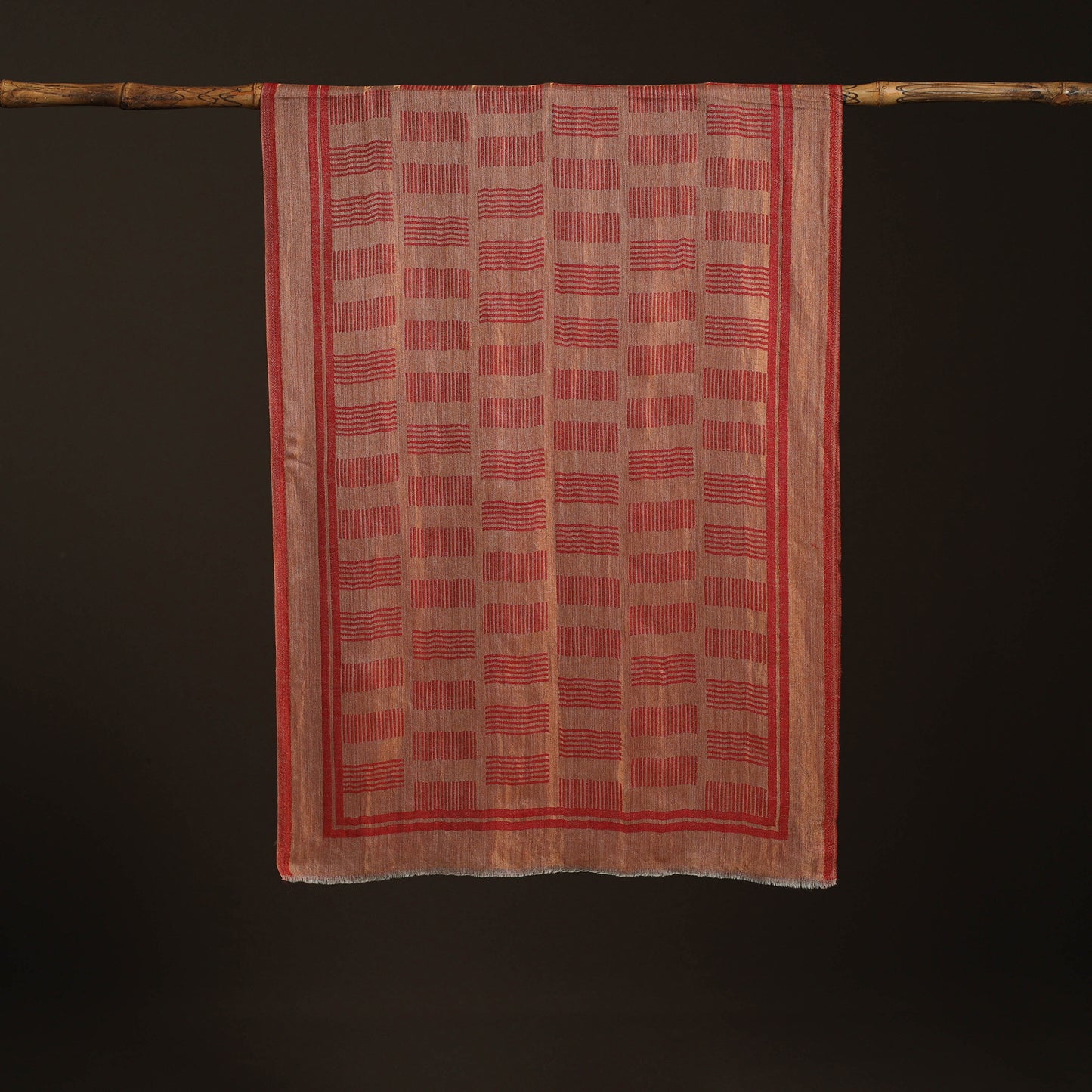 Plain Zari Weave Fine Wool Stole for Women 45