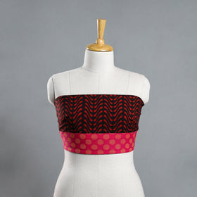 Shop Red Pipad Block Printed Cotton Blouse Piece 