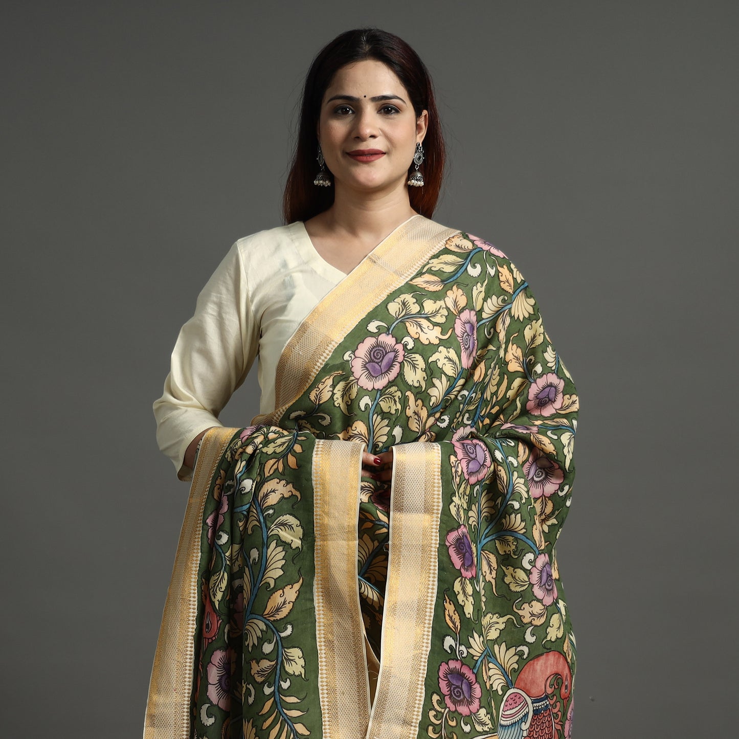 Kalamkari Handpainted Dupatta