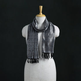 Handwoven Banarasi Pure Silk Stole with Tassels 01