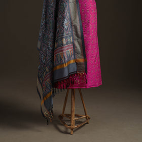 Pochampally Ikat Handloom Sico Unstitched Dress Material: Kurta with Dupatta 20