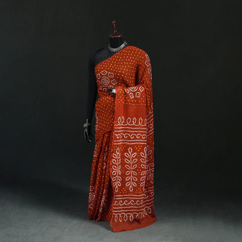 Kutch Bandhani Tie-Dye Cotton Saree 32