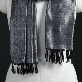 Handwoven Banarasi Pure Silk Stole with Tassels 01