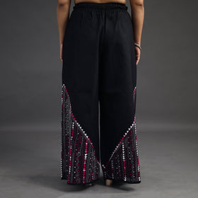 Black - kantha hand embroidery palazzo in cotton 18