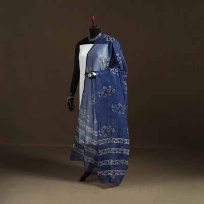 Akola Hand Block Print Natural Dyed Kota Doria Cotton Dupatta 30